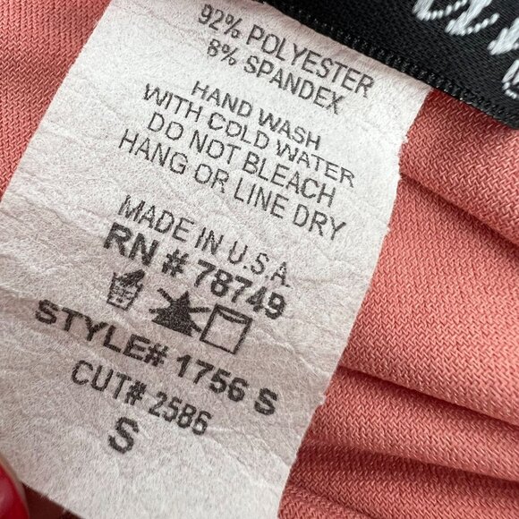 Wet Seal Y2K S Halter Cowl Neck Top Peach Lace Trim Stretch Made in USA - Picture 7 of 8